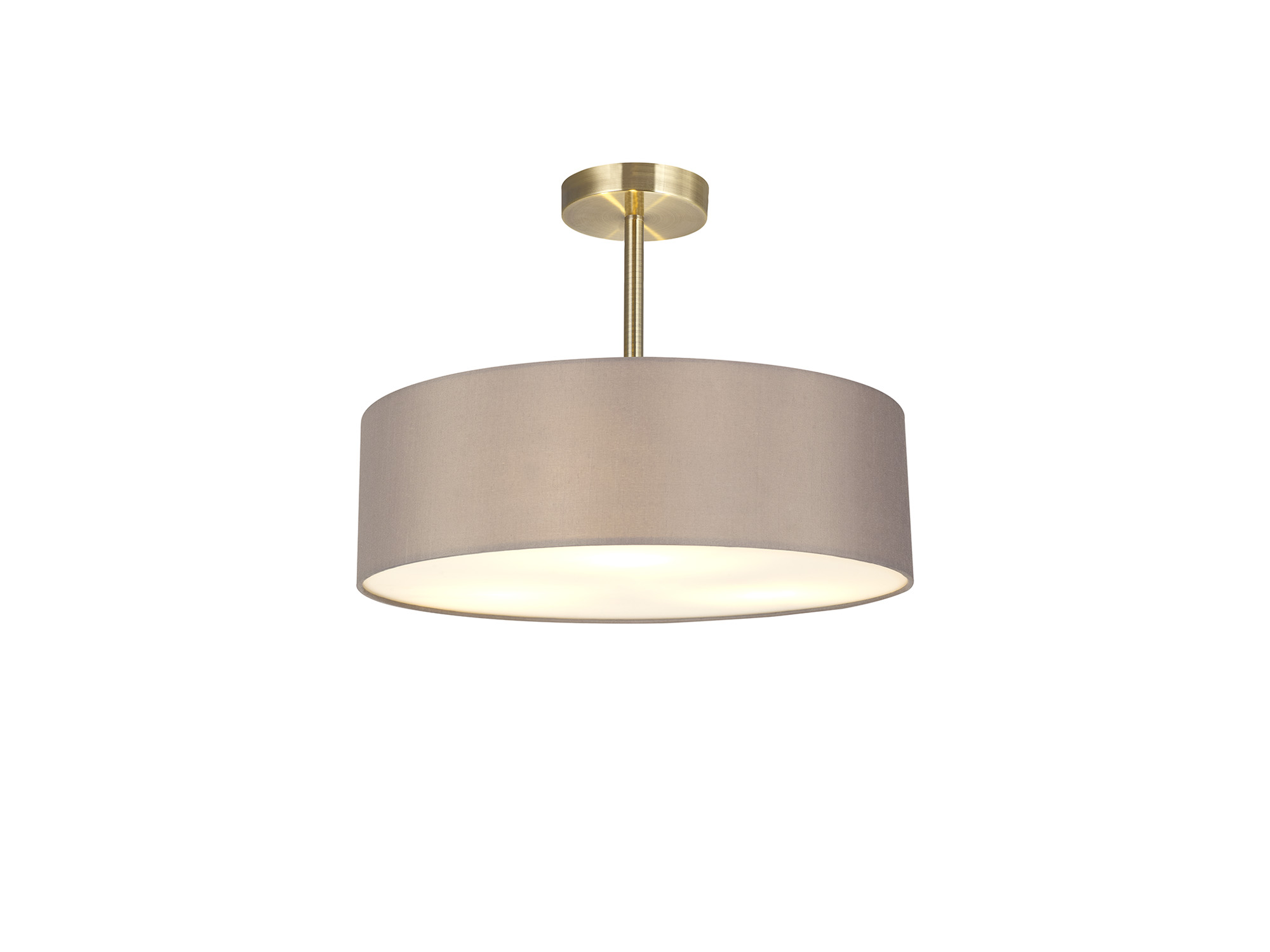 DK0702  Baymont 45cm Semi Flush 3 Light Antique Brass, Grey